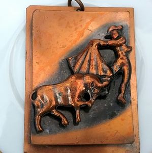VTG Copper Matador & Bull Pendant